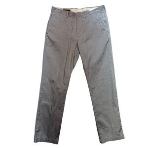 J.Crew Mens Seersucket Slim Straight Pants Size 32x32 Gray Stripe Casual